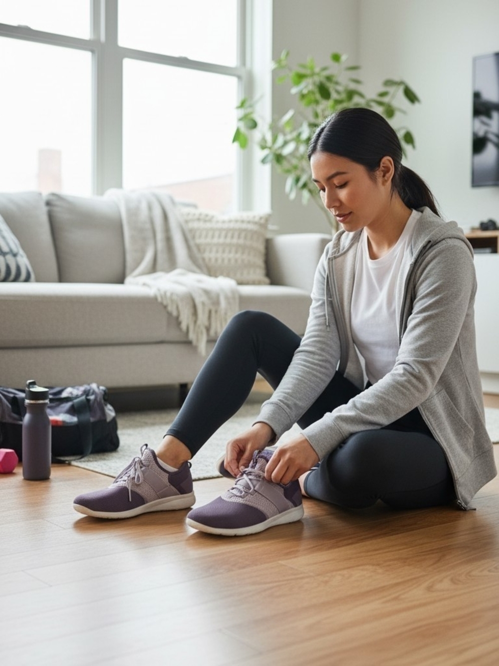 KURU Women's Purple Colorblock Mesh Lace Up Low Top Athletic Sneakers